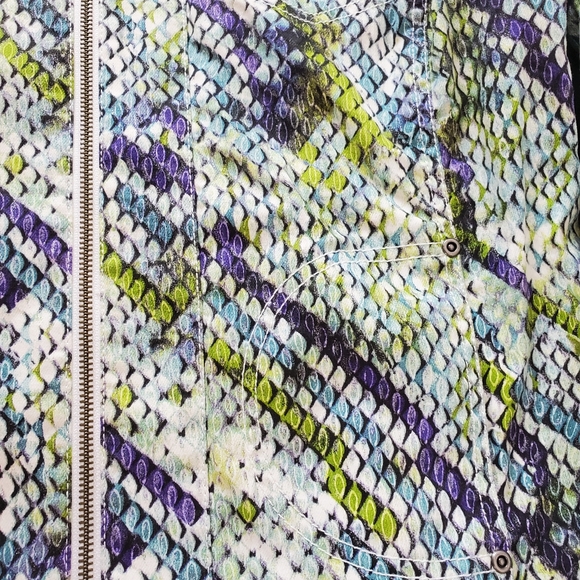 Chicos motorcycle style denim jacket snake look - Picture 8 of 14